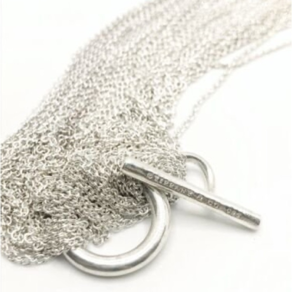 Tiffany & Co. Sterling Silver Heart Multi Chain Necklace - Picture 9 of 15